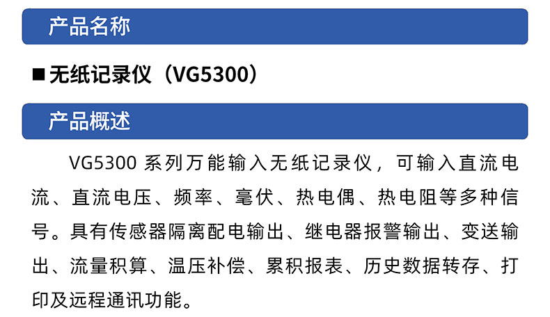 威格無紙記錄儀（VG5300）無紙萬能輸入，廠家直銷，品質(zhì)保障插圖1