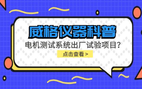 威格儀器-電機(jī)測(cè)試系統(tǒng)出廠試驗(yàn)項(xiàng)目有哪些？插圖